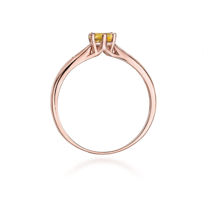 Inel Aur 14K cu Citrin 0.50 ct si Diamante Naturale 0.01 ct, imaginea 10 din 11