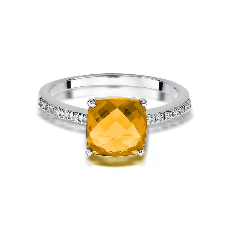 Inel Aur 14K cu Citrin 2.00 ct si Diamante Naturale 0.07 ct, imaginea 5 din 9
