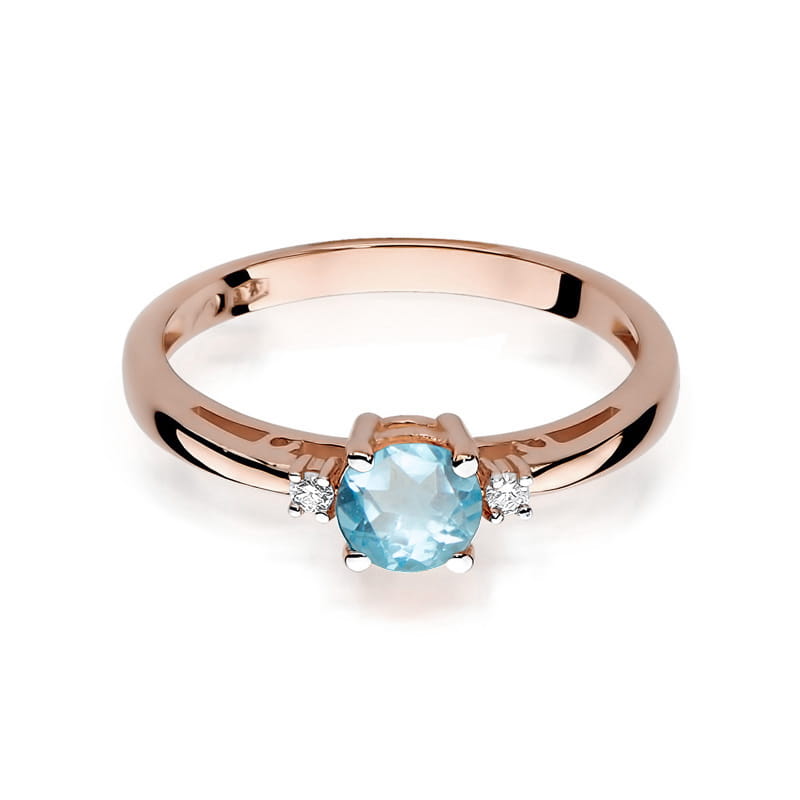 Inel Aur 14K cu Topaz Swiss 0.50 ct si Diamante Naturale 0.03 ct, imaginea 10 din 12