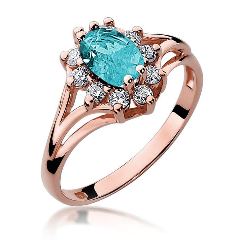 Inel Aur 14K cu Topaz Swiss 0.90 ct si Diamante Naturale 0.30 ct, imaginea 8 din 11