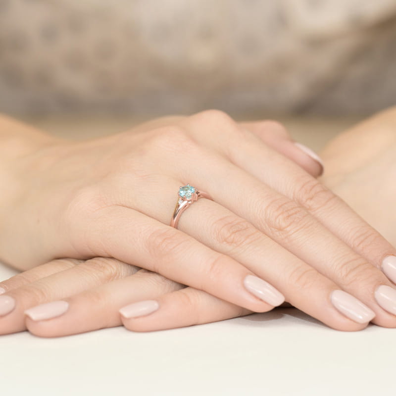 Inel Aur 14K cu Topaz Swiss 0.50 ct si Diamante Naturale 0.03 ct, imaginea 11 din 11