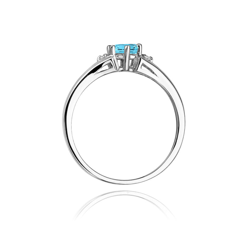 Inel Aur 14K cu Topaz Swiss 0.50 ct si Diamante Naturale 0.03 ct, imaginea 7 din 11