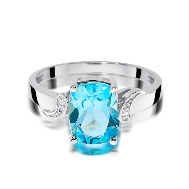 Inel Aur 14K cu Topaz Swiss 2.40 ct si Diamante Naturale 0.01 ct, imaginea 6 din 11