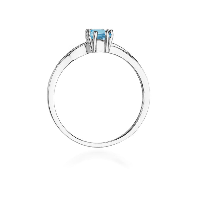 Inel Aur 14K cu Topaz Swiss 0.65 ct si Diamante Naturale 0.03 ct, imaginea 11 din 12