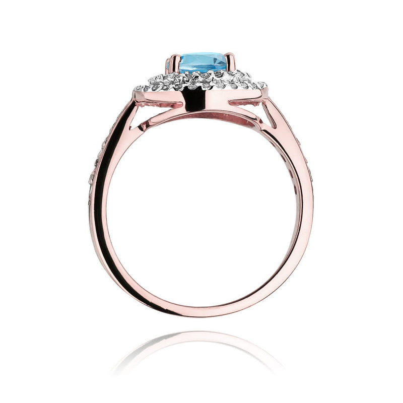 Inel Aur 14K cu Topaz Swiss 0.80 ct si Diamante Naturale 0.37 ct, imaginea 10 din 10