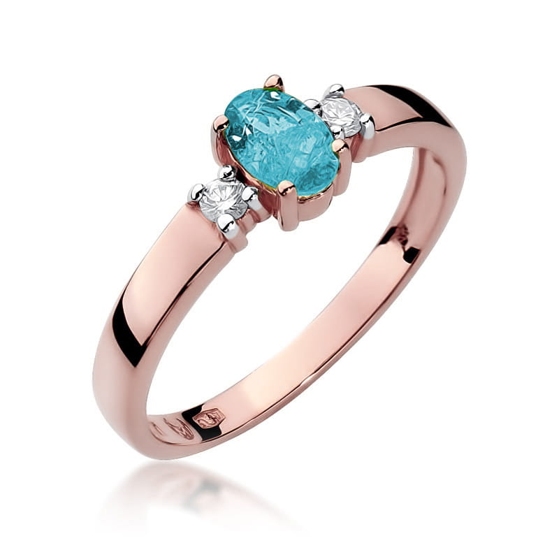 Inel Aur 14K cu Topaz Swiss 0.50 ct si Diamante Naturale 0.08 ct, imaginea 8 din 10