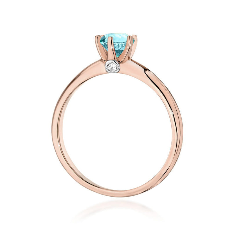Inel Aur 14K cu Topaz Swiss 0.50 ct si Diamante Naturale 0.04 ct, imaginea 10 din 10