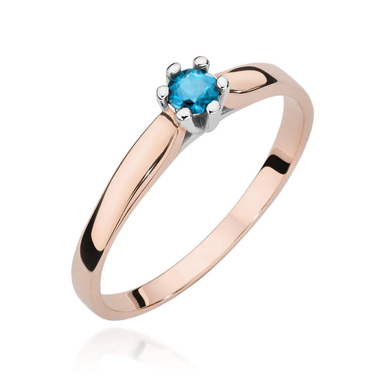 Inel Aur 14K cu Topaz Swiss 0.15 ct, imaginea 5 din 11