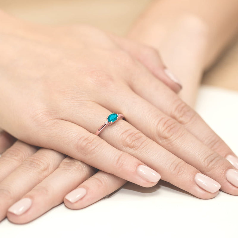 Inel Aur 14K cu Topaz Swiss 0.50 ct si Diamante Naturale 0.03 ct, imaginea 11 din 11