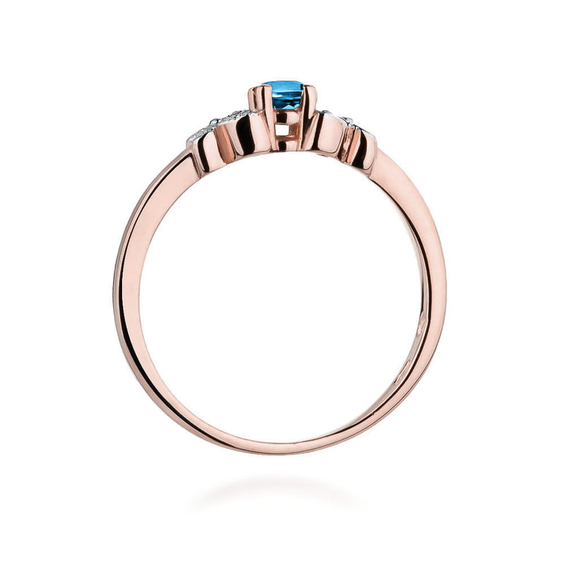 Inel Aur 14K cu Topaz Swiss 0.15 ct si Diamante Naturale 0.02 ct, imaginea 10 din 11