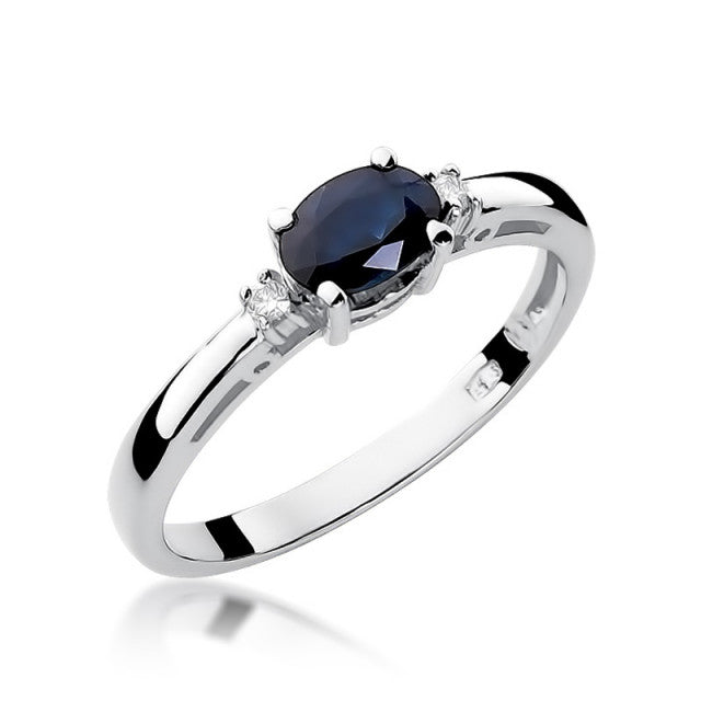 Inel Aur 14K cu Safir 0.70 ct si Diamante Naturale 0.03 ct, imaginea 4 din 11