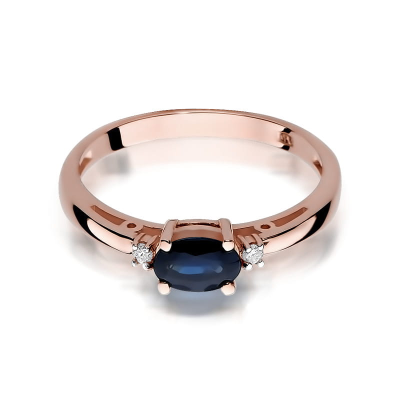 Inel Aur 14K cu Safir 0.70 ct si Diamante Naturale 0.03 ct, imaginea 9 din 11