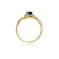 Inel Aur 14K cu Safir 0.70 ct si Diamante Naturale 0.05 ct, imaginea 3 din 10
