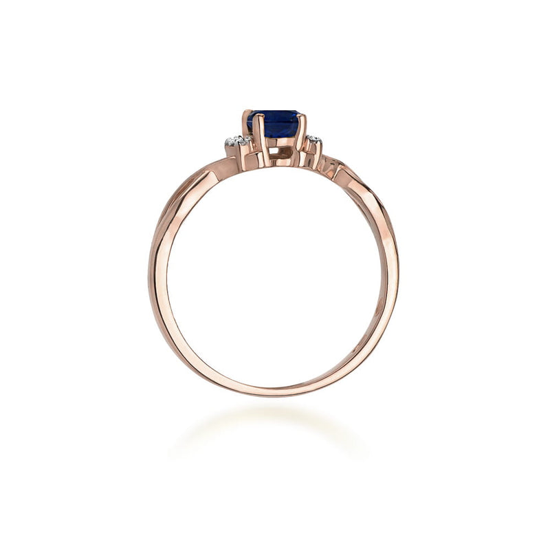 Inel Aur 14K cu Safir 0.70 ct si Diamante Naturale 0.05 ct, imaginea 10 din 10