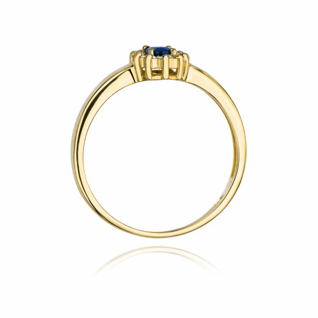 Inel Aur 14K cu Safir 0.30 ct si Diamante Naturale 0.10 ct, imaginea 3 din 11