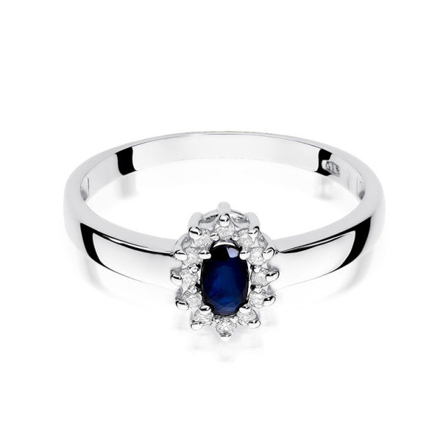 Inel Aur 14K cu Safir 0.30 ct si Diamante Naturale 0.10 ct, imaginea 6 din 11