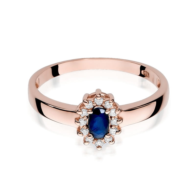 Inel Aur 14K cu Safir 0.30 ct si Diamante Naturale 0.10 ct, imaginea 9 din 11
