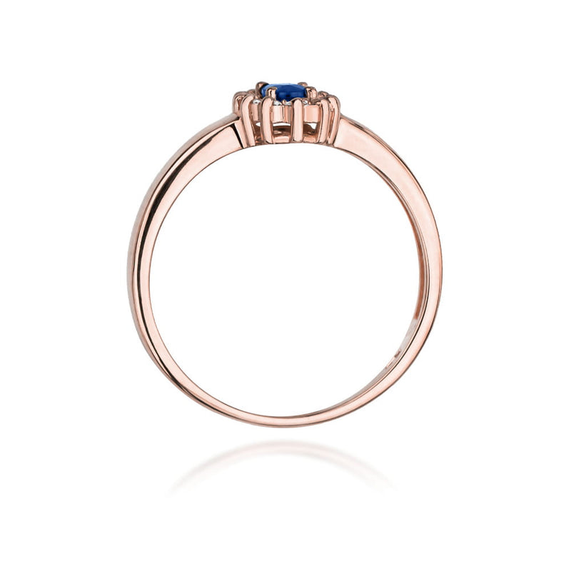 Inel Aur 14K cu Safir 0.30 ct si Diamante Naturale 0.10 ct, imaginea 10 din 11