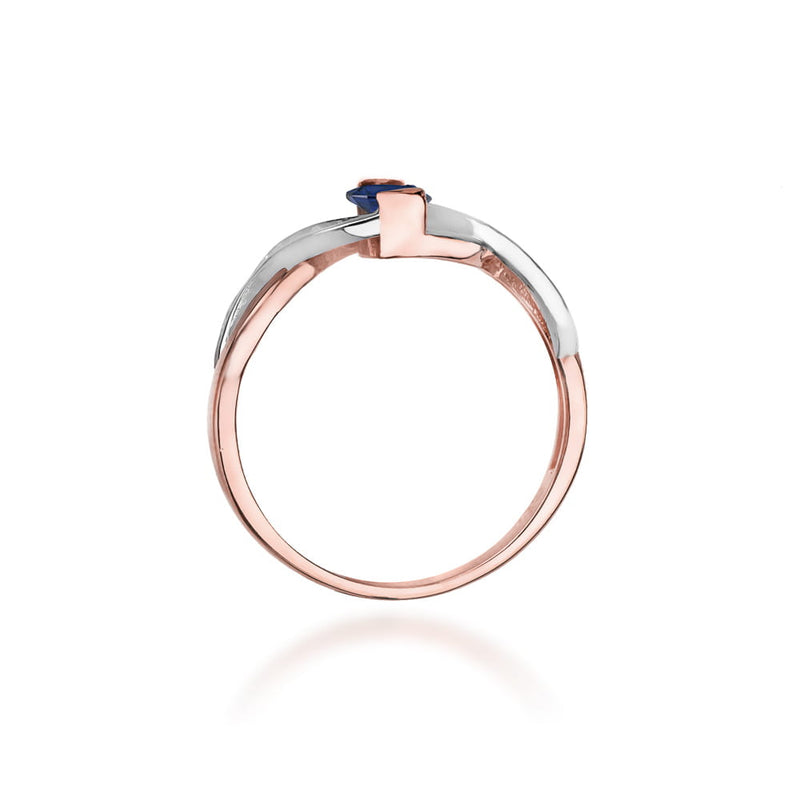 Inel Aur 14K cu Safir 0.70 ct si Diamante Naturale 0.05 ct, imaginea 10 din 11