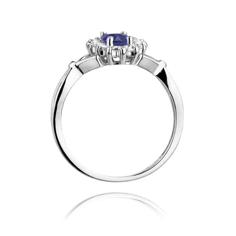 Inel Aur 14K cu Safir 0.90 ct si Diamante Naturale 0.28 ct, imaginea 7 din 10