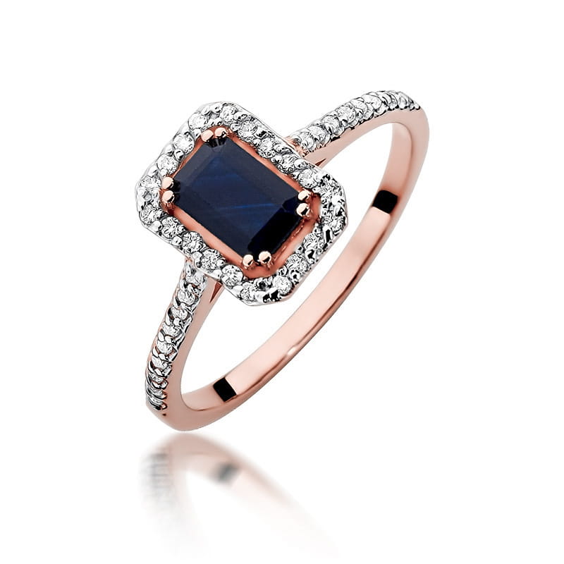Inel Aur 14K cu Safir 0.60 ct si Diamante Naturale 0.19 ct, imaginea 8 din 10