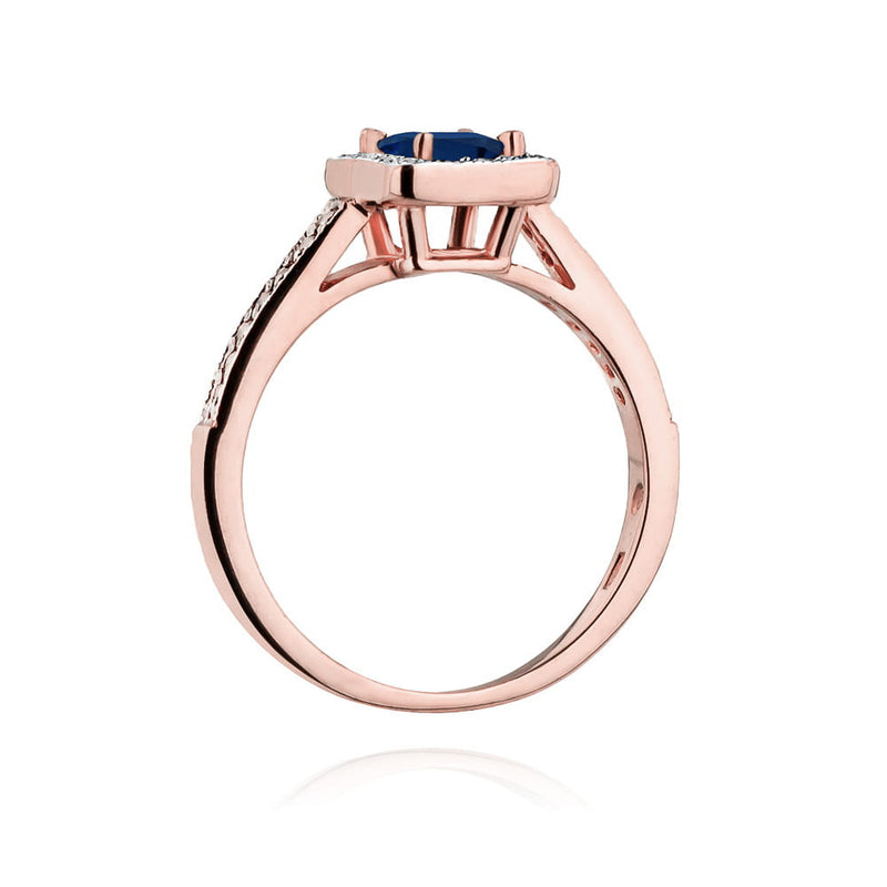 Inel Aur 14K cu Safir 0.60 ct si Diamante Naturale 0.19 ct, imaginea 10 din 10