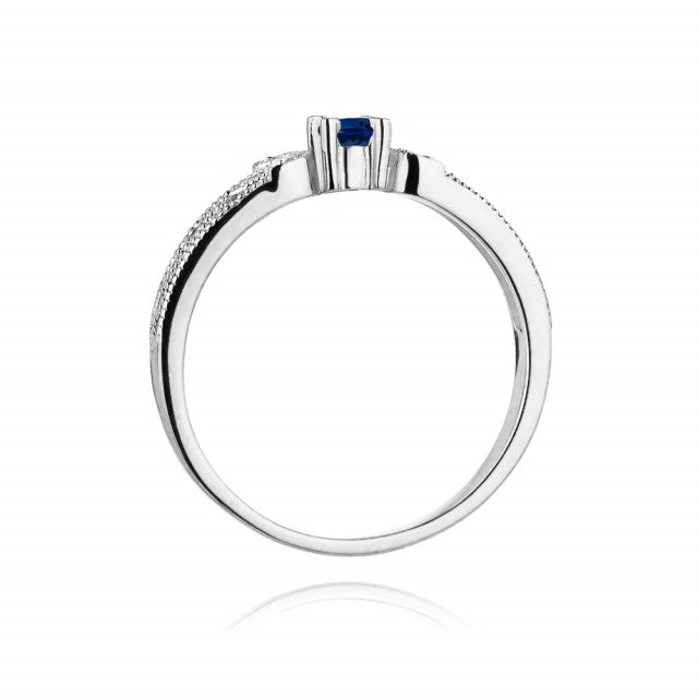 Inel Aur 14K cu Safir 0.15 ct si Diamante Naturale 0.03 ct, imaginea 6 din 9