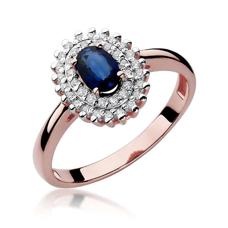Inel Aur 14K cu Safir 0.70 ct si Diamante Naturale 0.20 ct, imaginea 8 din 10