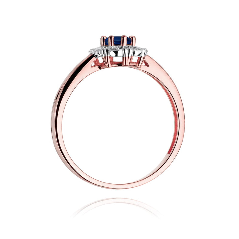 Inel Aur 14K cu Safir 0.70 ct si Diamante Naturale 0.07 ct, imaginea 10 din 11