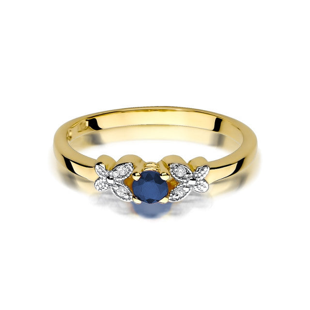 Inel Aur 14K cu Safir 0.15 ct si Diamante Naturale 0.02 ct, imaginea 2 din 10