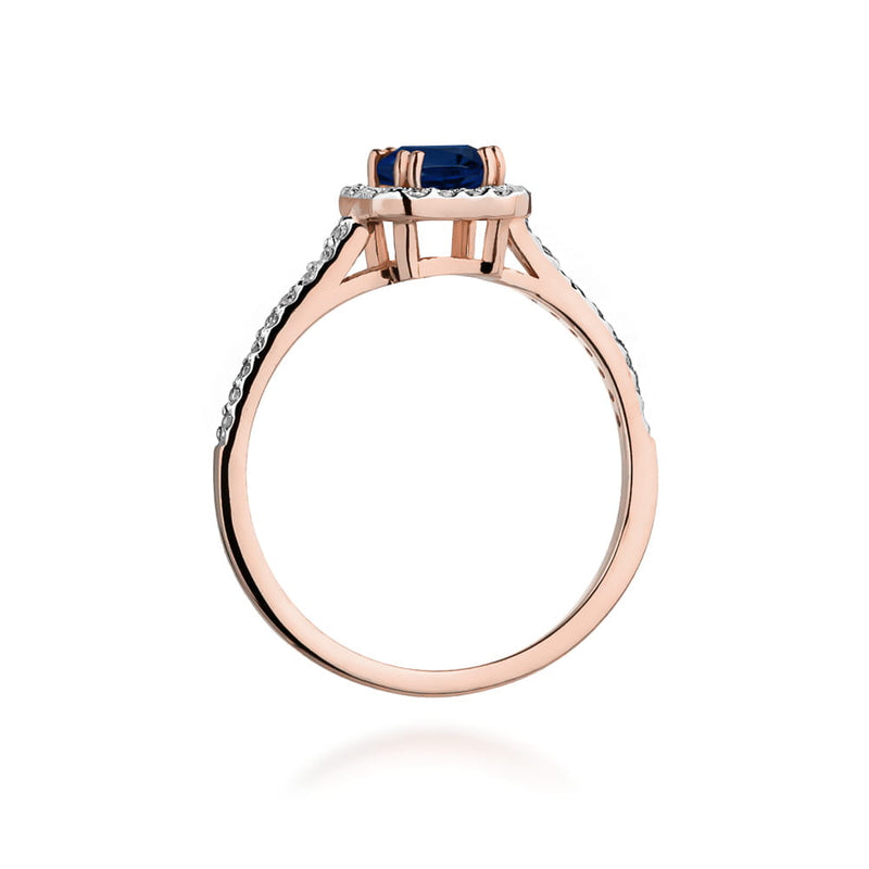Inel Aur 14K cu Safir 0.60 ct si Diamante Naturale 0.22 ct, imaginea 10 din 10