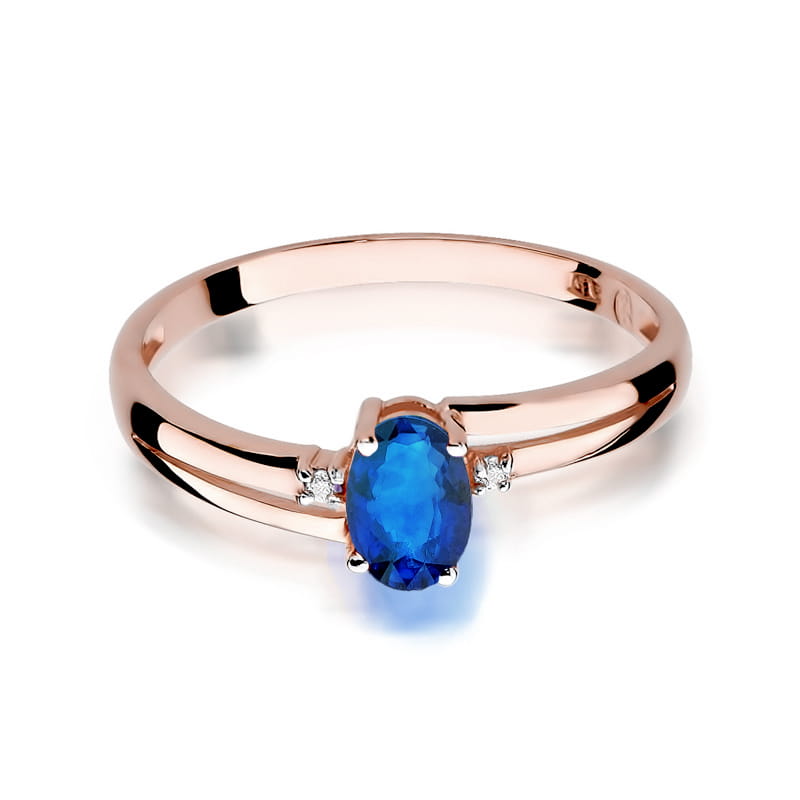Inel Aur 14K cu Safir 0.70 ct si Diamante Naturale 0.03 ct, imaginea 9 din 11