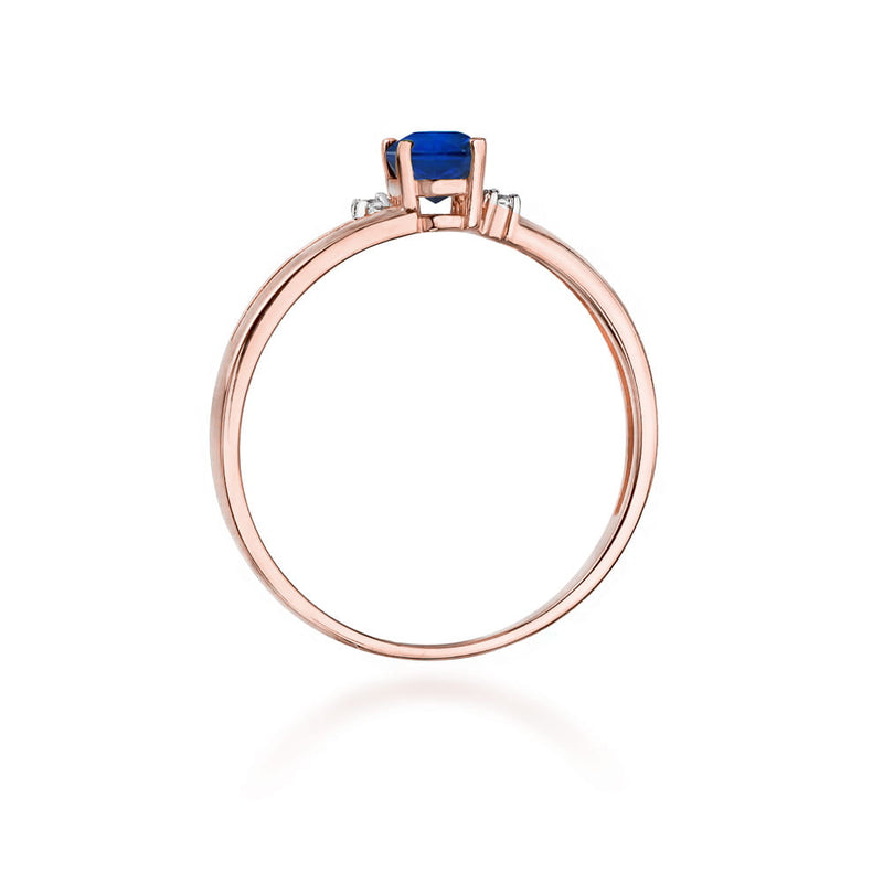 Inel Aur 14K cu Safir 0.70 ct si Diamante Naturale 0.03 ct, imaginea 10 din 11