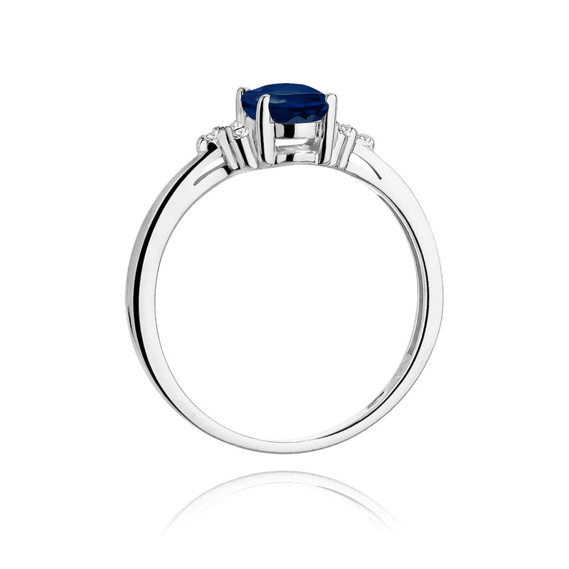Inel Aur 14K cu Safir 0.90 ct si Diamante Naturale 0.05 ct, imaginea 11 din 11