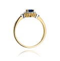 Inel Aur 14K cu Safir 0.70 ct si Diamante Naturale 0.10 ct, imaginea 3 din 10