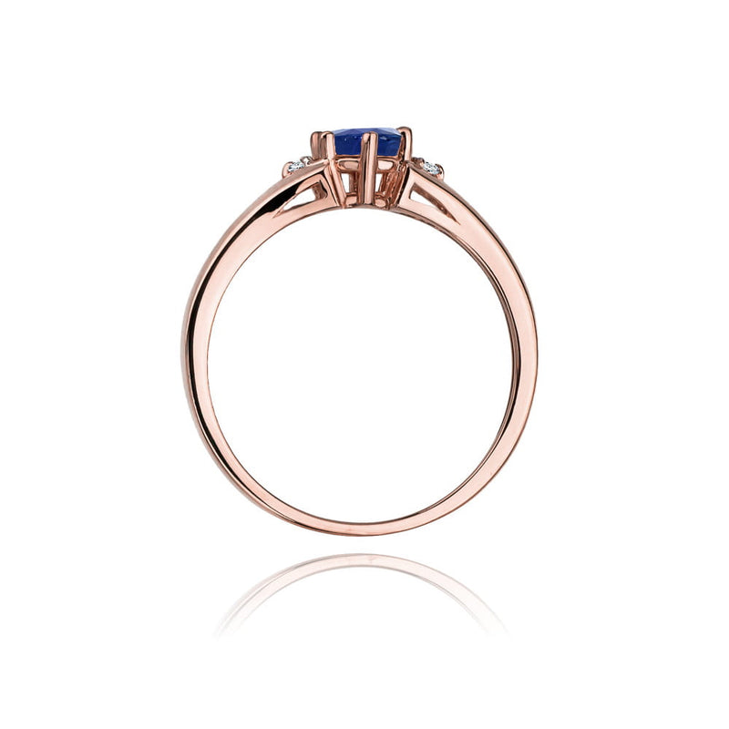 Inel Aur 14K cu Safir 0.50 ct si Diamante Naturale 0.03 ct, imaginea 10 din 10