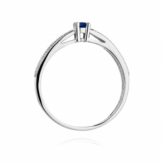 Inel Aur 14K cu Safir 0.15 ct si Diamante Naturale 0.09 ct, imaginea 7 din 10