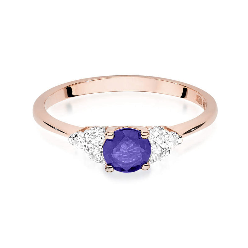 Inel Aur 14K cu Tanzanit 0.50 ct si Diamante Naturale 0.18 ct, imaginea 10 din 12