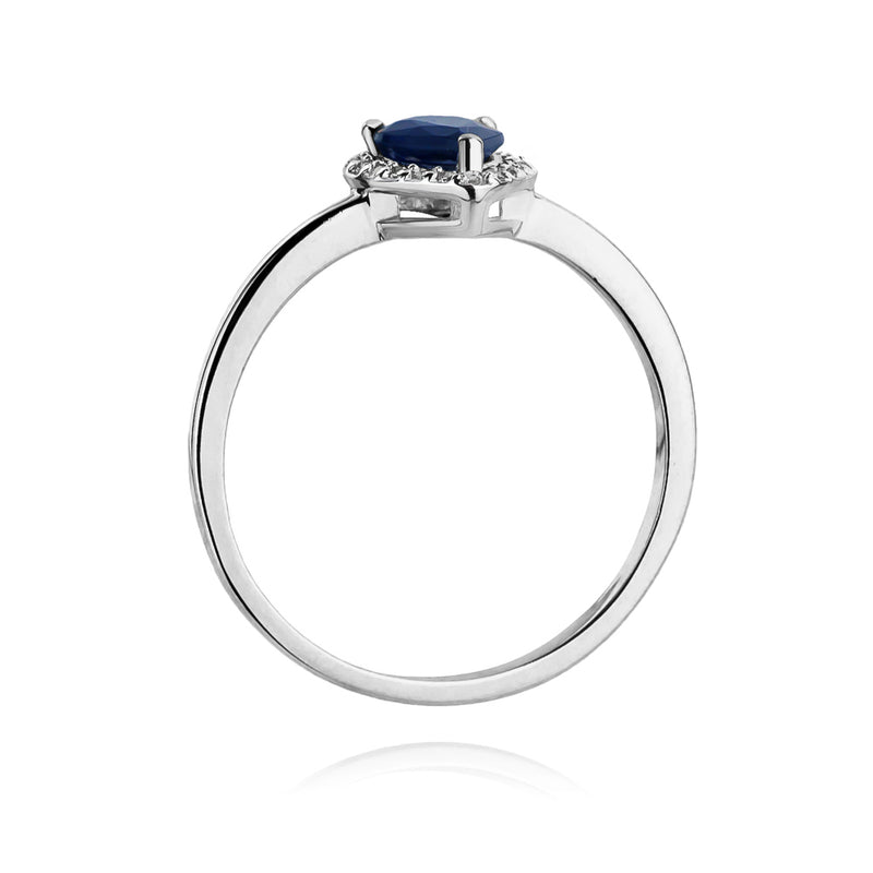 Inel Aur 14K cu Safir 0.60 ct si Diamante Naturale 0.10 ct, imaginea 7 din 11