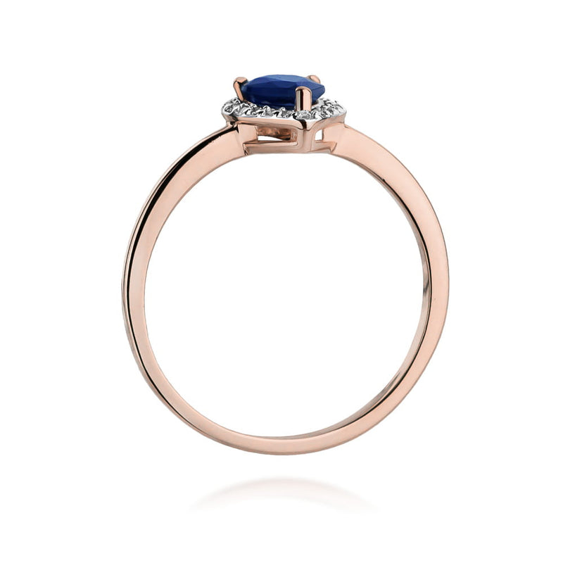 Inel Aur 14K cu Safir 0.60 ct si Diamante Naturale 0.10 ct, imaginea 10 din 11