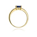 Inel Aur 14K cu Safir 0.70 ct si Diamante Naturale 0.03 ct, imaginea 3 din 11