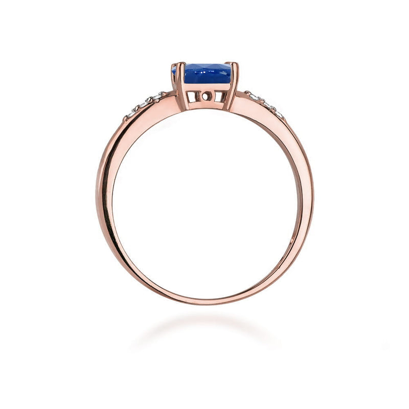 Inel Aur 14K cu Safir 0.70 ct si Diamante Naturale 0.03 ct, imaginea 10 din 11