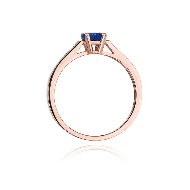 Inel Aur 14K cu Safir 0.60 ct si Diamante Naturale 0.04 ct, imaginea 10 din 11