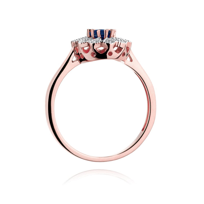 Inel Aur 14K cu Safir 0.70 ct si Diamante Naturale 0.10 ct, imaginea 10 din 11
