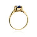 Inel Aur 14K cu Safir 0.70 ct si Diamante Naturale 0.06 ct, imaginea 3 din 12