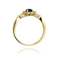 Inel Aur 14K cu Safir 0.70 ct si Diamante Naturale 0.12 ct, imaginea 3 din 11