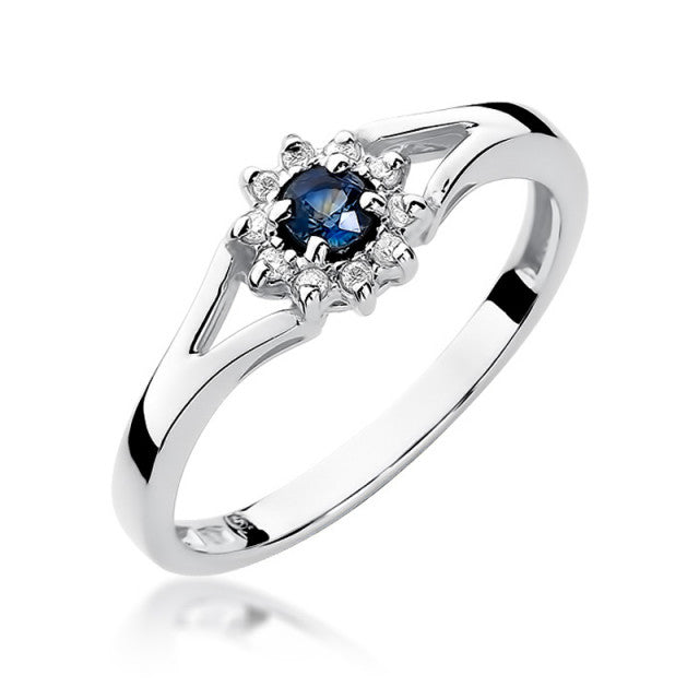 Inel Aur 14K cu Safir 0.15 ct si Diamante Naturale 0.09 ct, imaginea 5 din 8