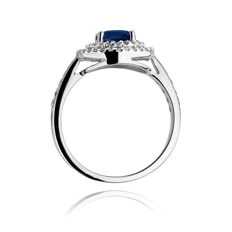 Inel Aur 14K cu Safir 1.00 ct si Diamante Naturale 0.37 ct, imaginea 7 din 9