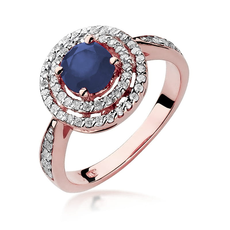 Inel Aur 14K cu Safir 1.00 ct si Diamante Naturale 0.37 ct, imaginea 8 din 9