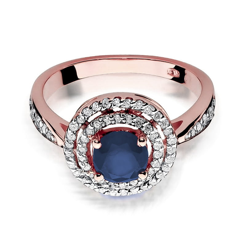 Inel Aur 14K cu Safir 1.00 ct si Diamante Naturale 0.37 ct, imaginea 9 din 9